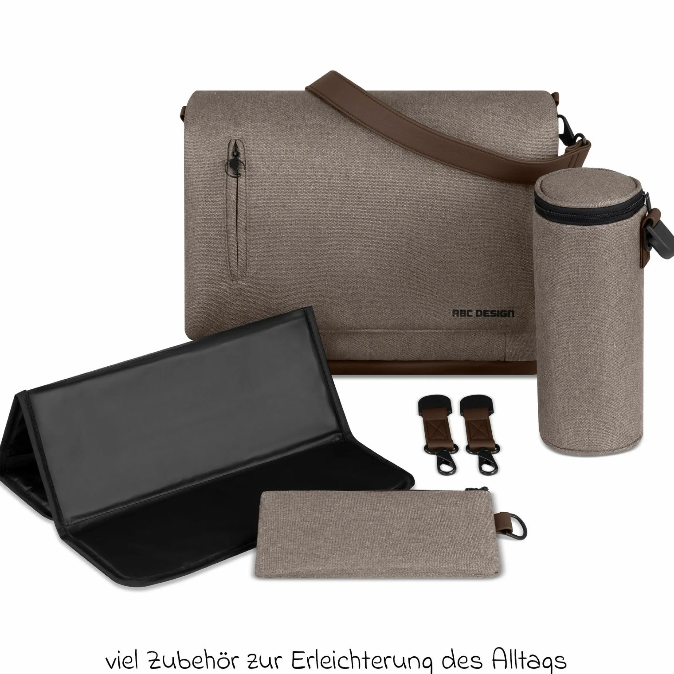 Wickeltasche Urban inkl. Wickelunterlage & viel Zubehör - Pure - Nature - Kollektion 2025