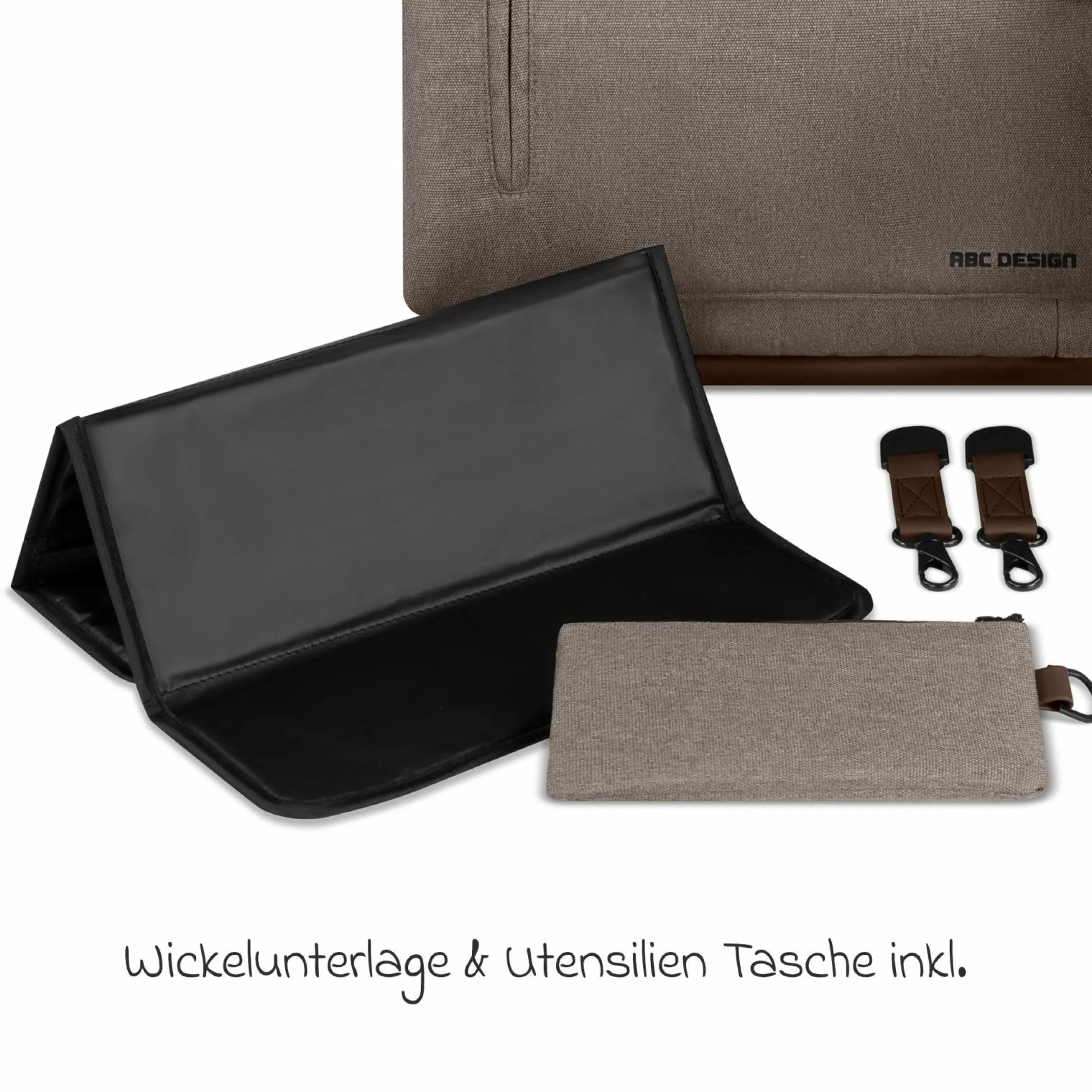 Wickeltasche Urban inkl. Wickelunterlage & viel Zubehör - Pure - Nature - Kollektion 2025