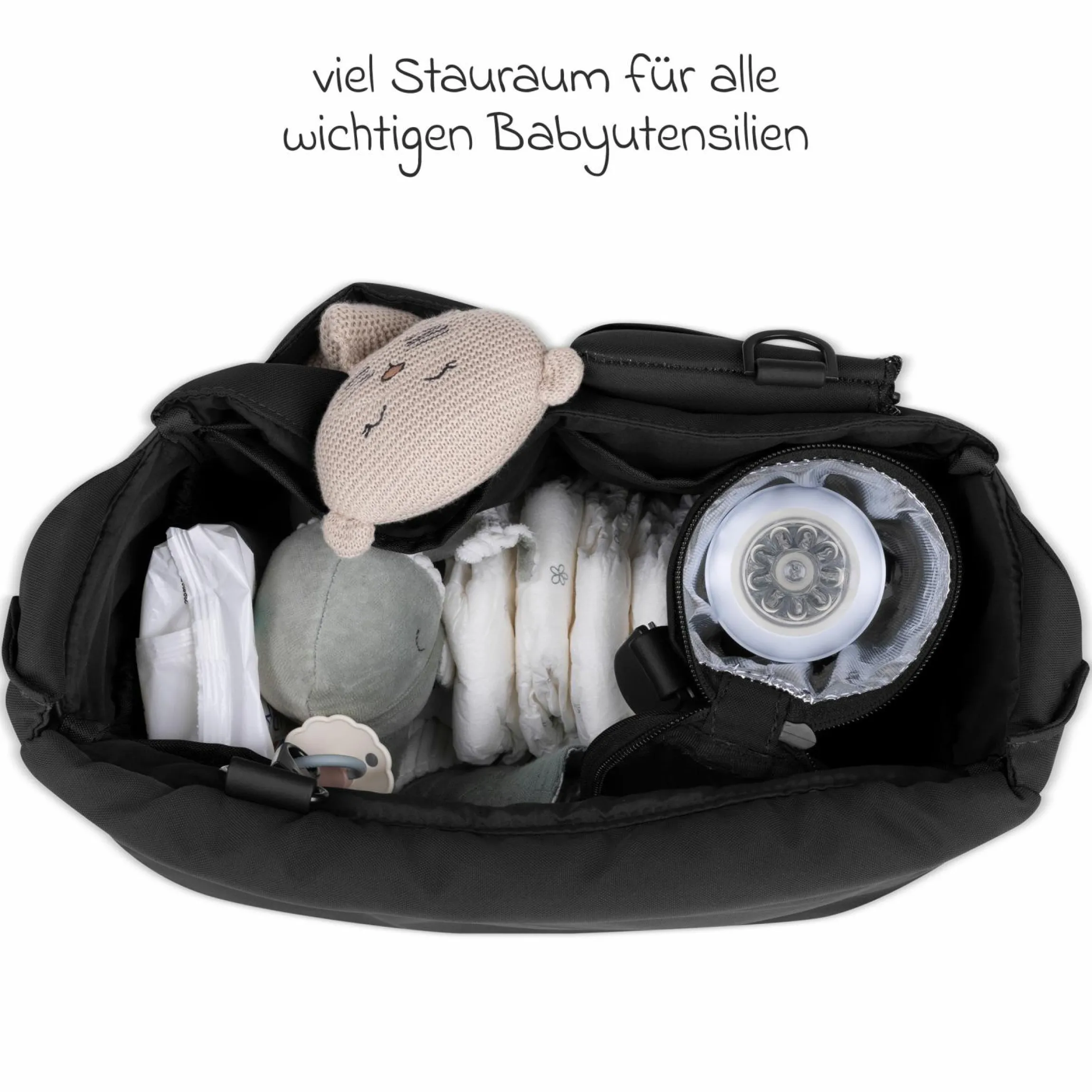 Wickeltasche Urban inkl. Wickelunterlage & viel Zubehör - Pure - Coal - Kollektion 2025