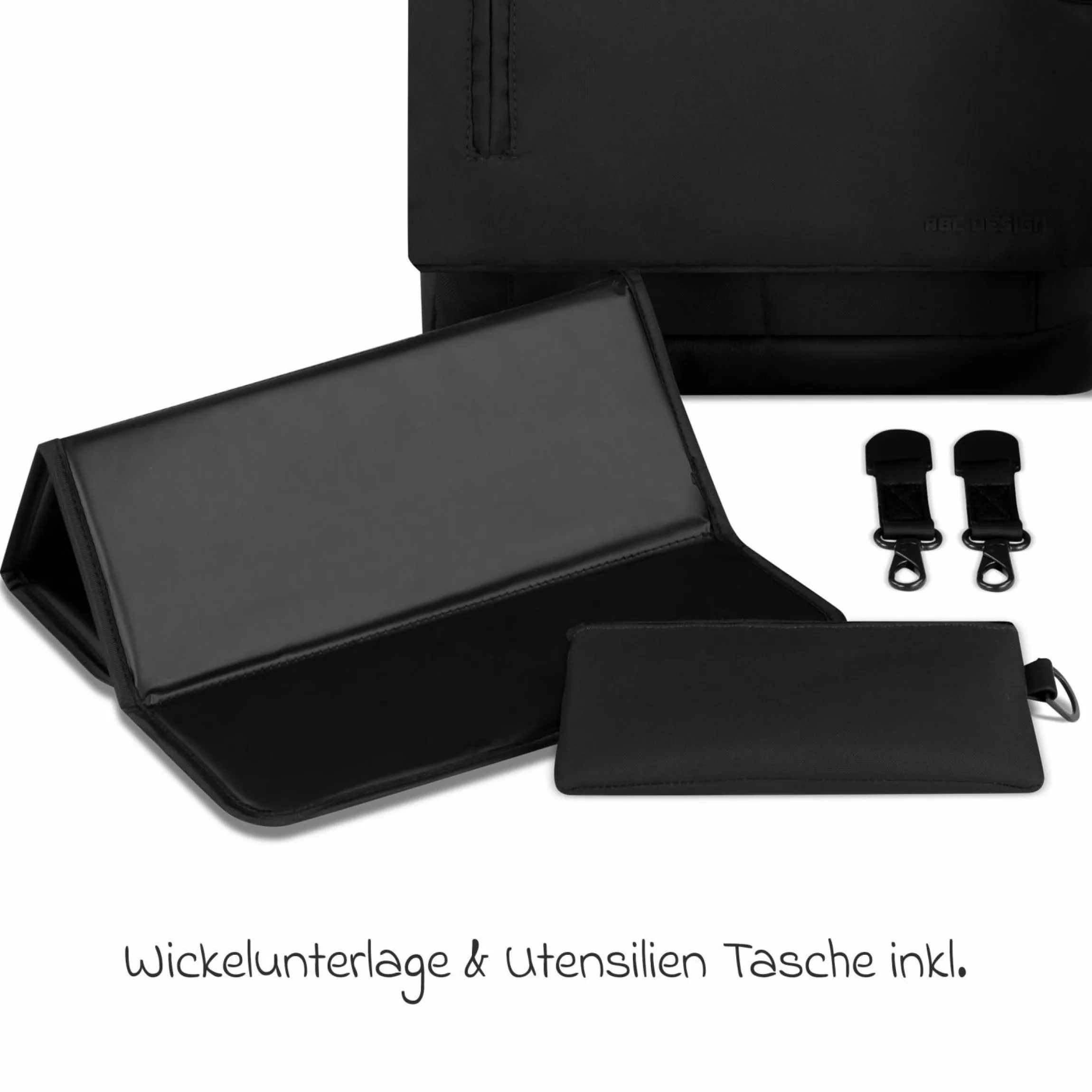 Wickeltasche Urban inkl. Wickelunterlage & viel Zubehör - Pure - Coal - Kollektion 2025