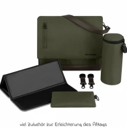 Wickeltasche Urban inkl. Wickelunterlage & viel Zubehör - Pure - Avocado - Kollektion 2025