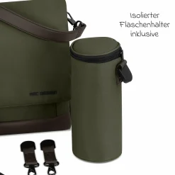Wickeltasche Urban inkl. Wickelunterlage & viel Zubehör - Pure - Avocado - Kollektion 2025