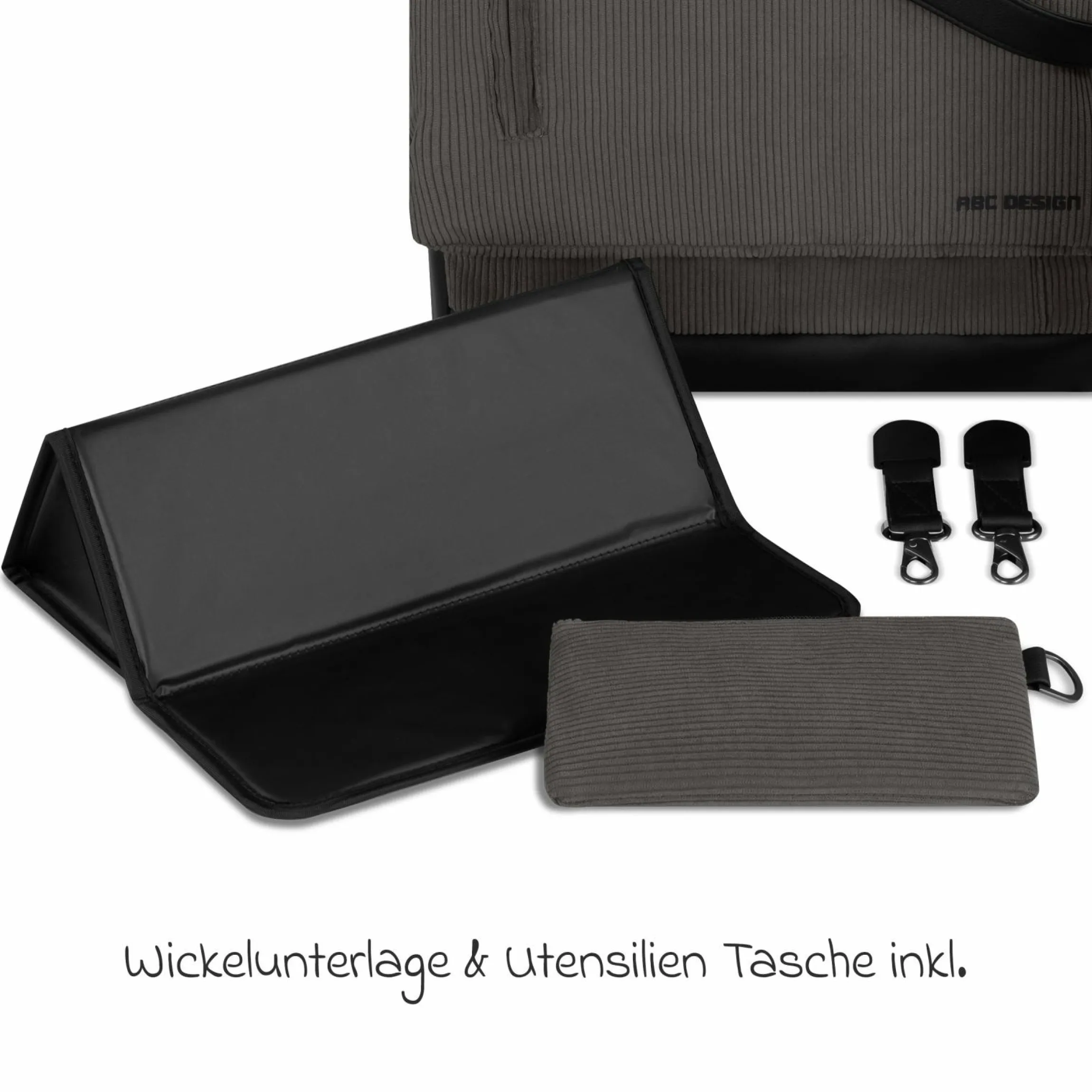 Wickeltasche Urban inkl. Wickelunterlage & viel Zubehör - Almond - Kollektion 2025