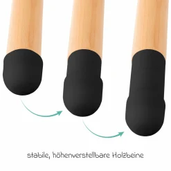 Wickeltisch höhenverstellbar, abwischbare Auflage in Holzoptik - Grau Natur