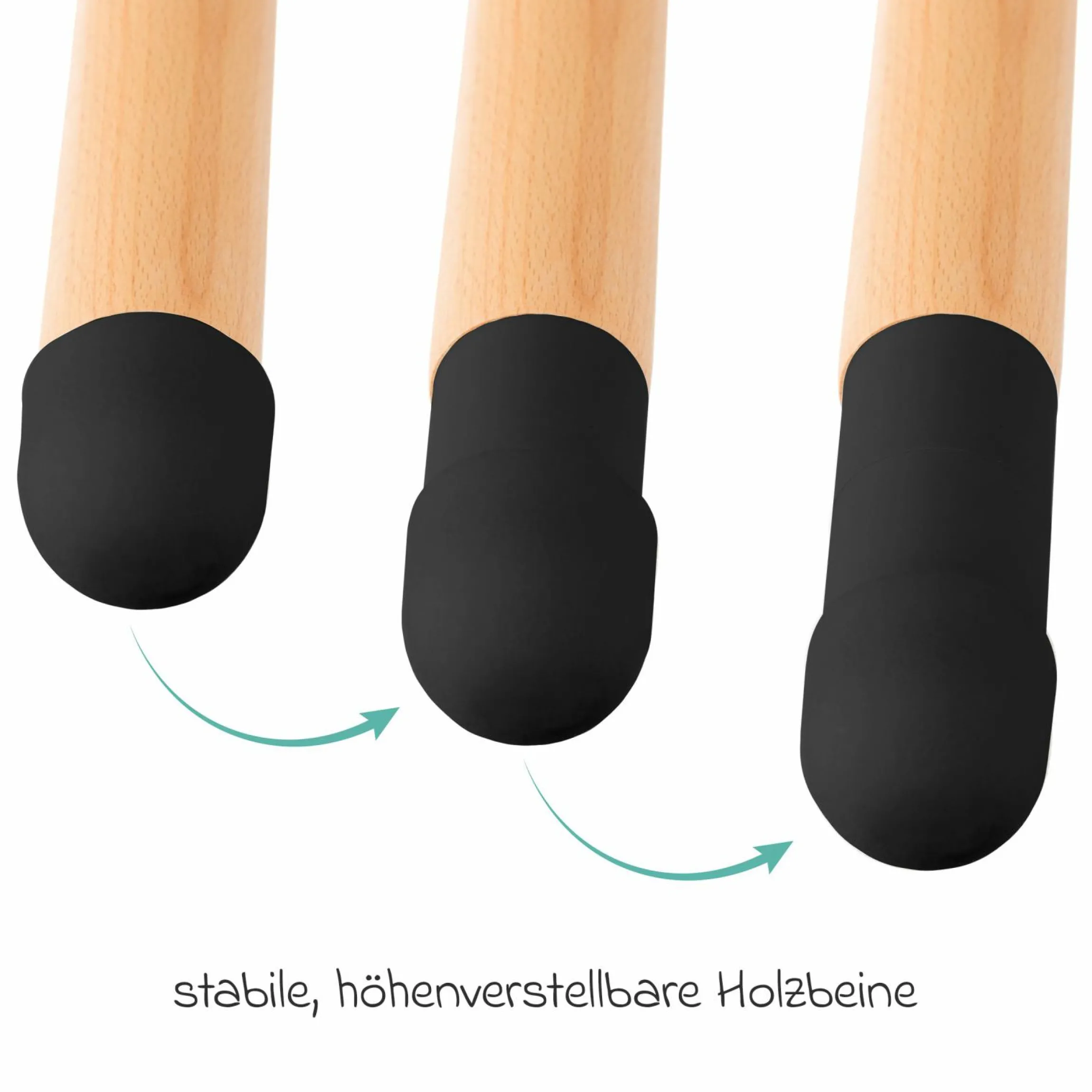Wickeltisch höhenverstellbar, abwischbare Auflage in Holzoptik - Grau Natur