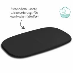 Wickeltisch höhenverstellbar, abwischbare Auflage in Holzoptik - Grau Natur