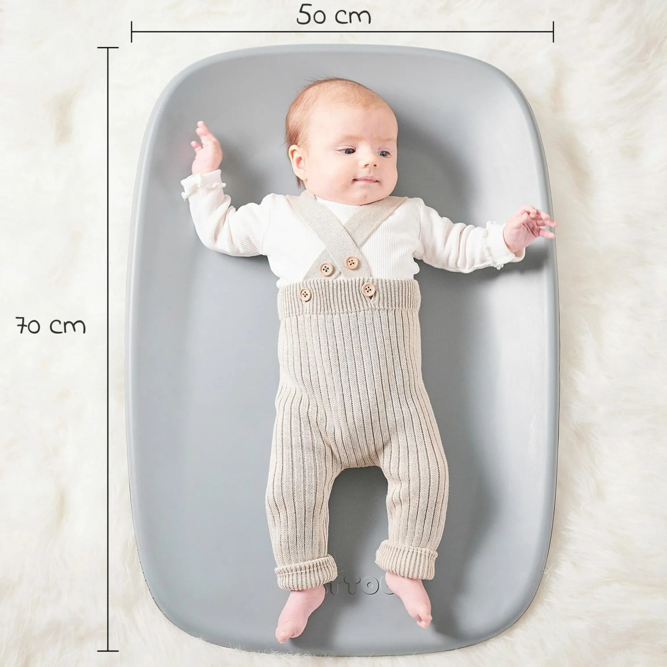Wickelunterlage Softy 50 x 70 cm - Grau
