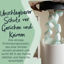 Windeleimer Twist and Click Sangenic XL inkl. 1 Nachfüllkassette - Greenfilm™ - Weiß