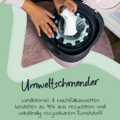 Windeleimer Twist and Click Sangenic inkl. 6 Nachfüllkassetten - Greenfilm™ - Weiß