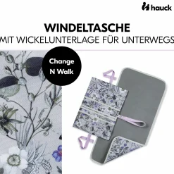 Windeltasche mit Wickelunterlage - Change N Walk - Floral Grey