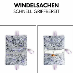 Windeltasche mit Wickelunterlage - Change N Walk - Floral Grey