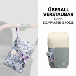 Windeltasche mit Wickelunterlage - Change N Walk - Floral Grey
