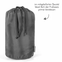 Winter Fußsack Deluxe für Babyschale (Maxi-Cosi, Römer, ABC Design, Cybex u.v.m.) - Schwarz Grau