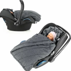 Winter-Fußsack Babyschale 3M PRO - für alle Gurtsysteme - Grau