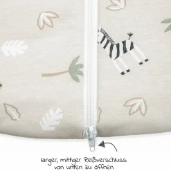 Winterschlafsack wattiert mit Arm - Jersey Savanne - Beige - Gr. 56 / 62