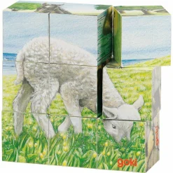 Würfelpuzzle 9 Teile -  Bauernhoftiere