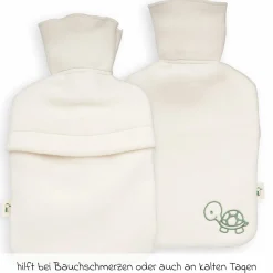 Wärmflasche aus Naturkautschuk mit Bezug aus Bio-Baumwolle - Schildkröte