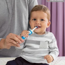 Zahnbürsten-Set mit Lern-Zahnbürste & Zahnbürste für Babys - Rosa