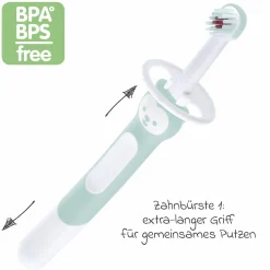 Zahnbürsten-Set mit Lern-Zahnbürste & Zahnbürste für Babys - Mint