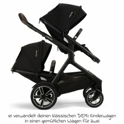 Zweit-Sportsitz DEMI next mit magnetischem Gurtverschluss inkl. Regenschutz - Caviar - Kollektion 2025