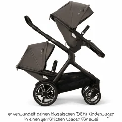 Zweit-Sportsitz DEMI next mit magnetischem Gurtverschluss inkl. Regenschutz - Granite - Thunder - Kollektion 2025