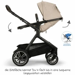 Zweit-Sportsitz DEMI next mit magnetischem Gurtverschluss inkl. Regenschutz - Biscotti - Kollektion 2025