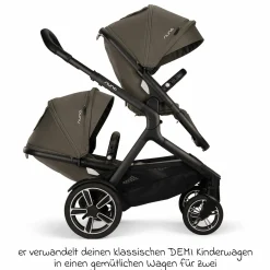 Zweit-Sportsitz DEMI next mit magnetischem Gurtverschluss inkl. Regenschutz - Granite - Kollektion 2025