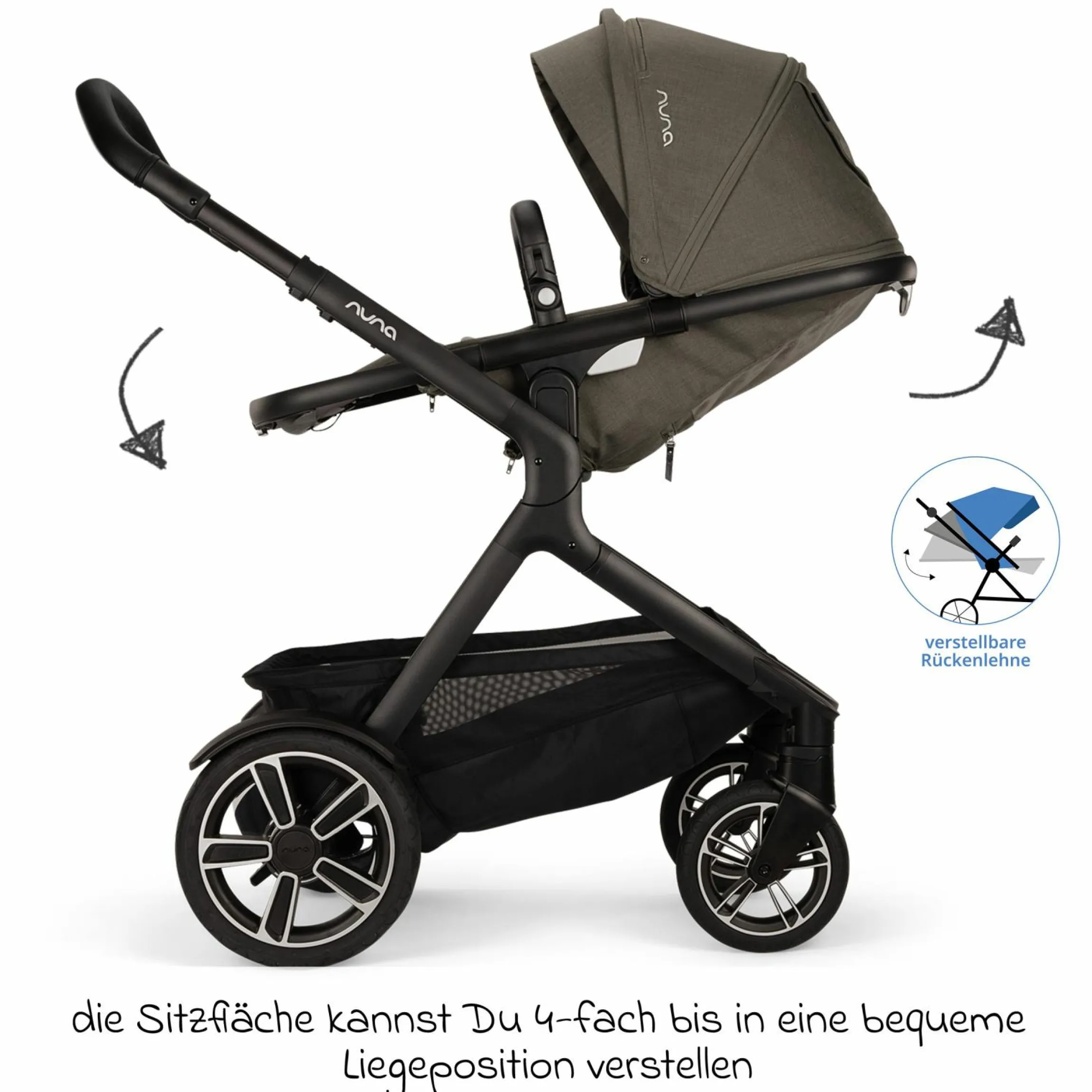 Zweit-Sportsitz DEMI next mit magnetischem Gurtverschluss inkl. Regenschutz - Granite - Kollektion 2025