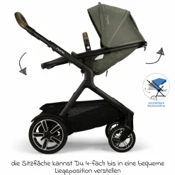Zweit-Sportsitz DEMI next mit magnetischem Gurtverschluss inkl. Regenschutz - Pine - Kollektion 2025
