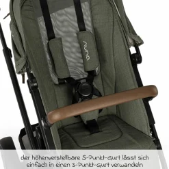 Zweit-Sportsitz DEMI next mit magnetischem Gurtverschluss inkl. Regenschutz - Pine - Kollektion 2025