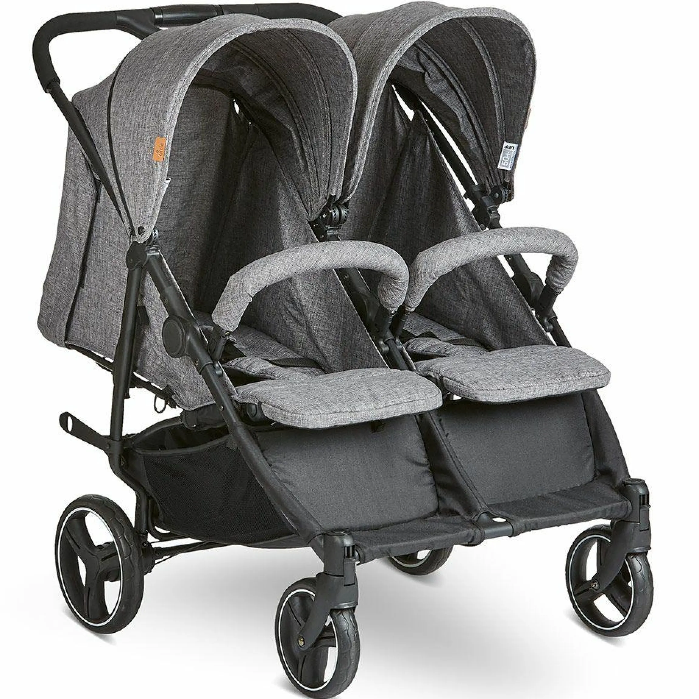 Zwillingsbuggy Twin - Circle Line mit Liegefunktion (inkl. Regenverdeck) - Woven Graphite