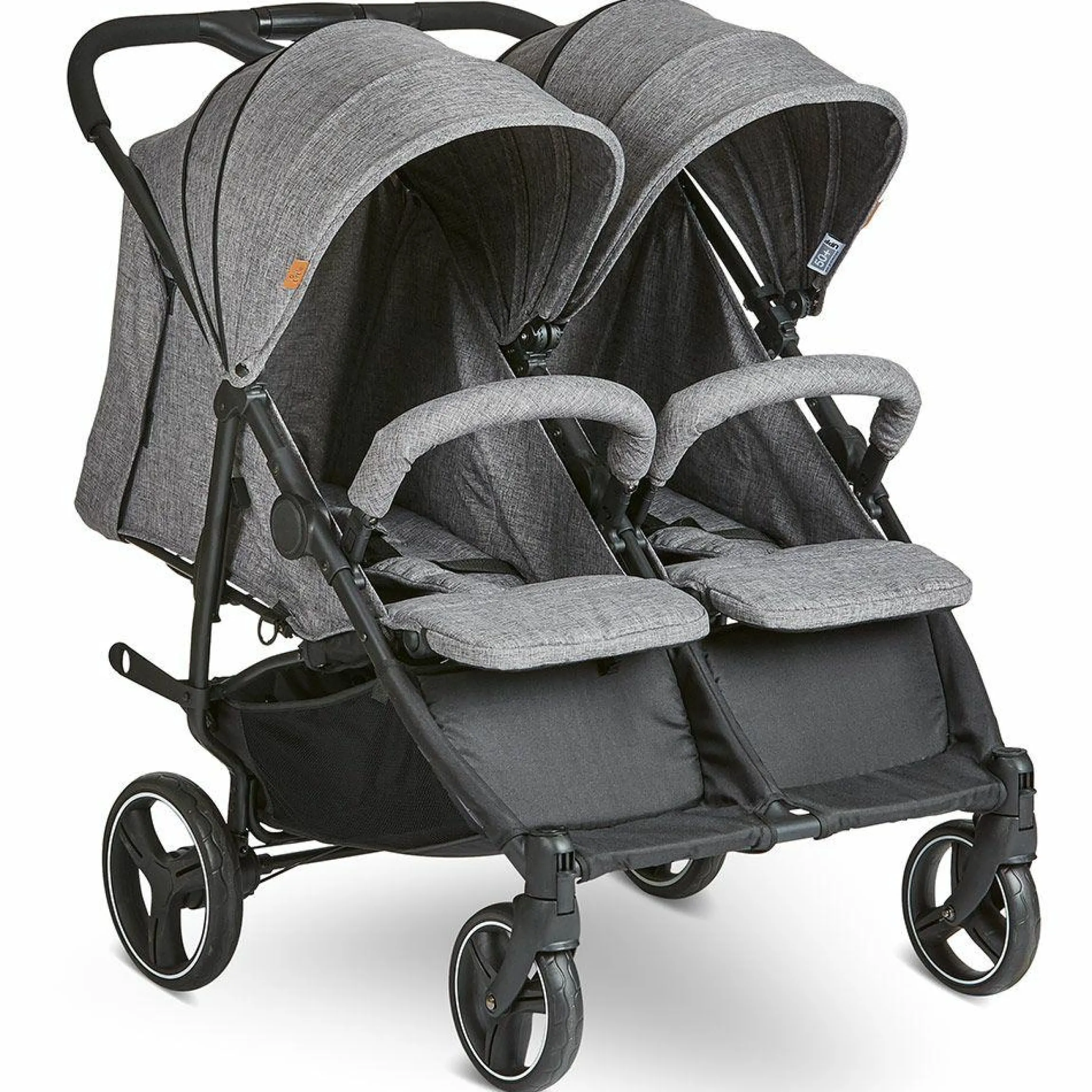 Zwillingsbuggy Twin - Circle Line mit Liegefunktion (inkl. Regenverdeck) - Woven Graphite