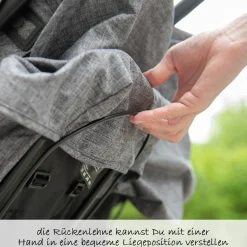 Zwillingsbuggy Twin - Circle Line mit Liegefunktion (inkl. Regenverdeck) - Woven Graphite